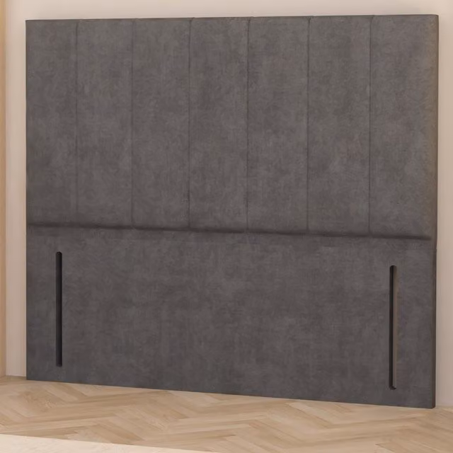 Somnior Beds Ltd Austin Plush Velvet Floor Standing Upholstered Headboard in Silver/Grey for Small Double