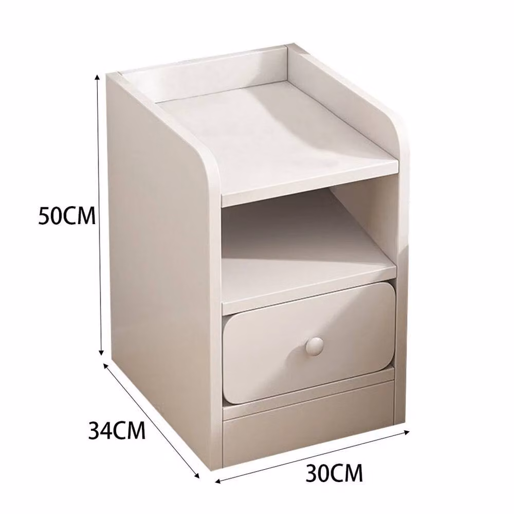 EONLION Modern 1 Drawer Wood Bedside Table in White – 2