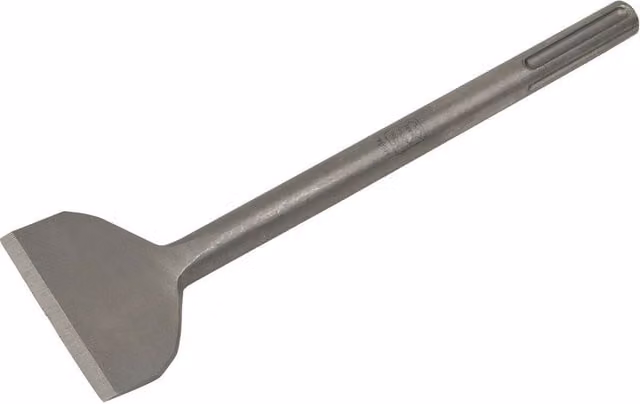 Loops Wide Cranked Chisel for Tile and Stone Lifting, SDS Max, Grey, W: 7.5 cm, L: 30 cm