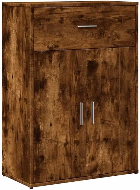 Berkfield Home Smoked Oak Sideboard in Brown, W/D/H: 60 x 30 x 84 cm