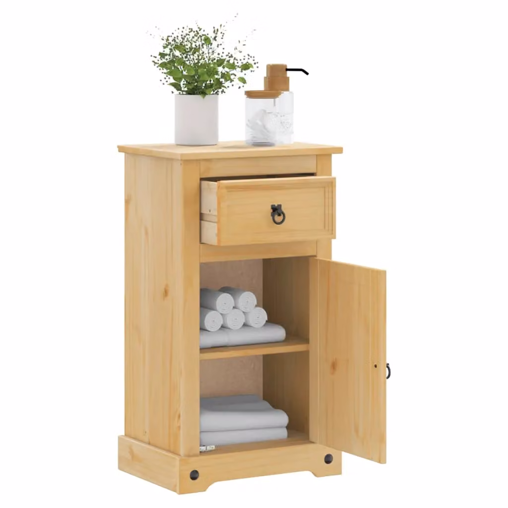 Berkfield Home Corona Wall Mounted Bathroom Cabinet in Brown Solid Pine W/D/H: 45 x 33 x 80 cm – 2