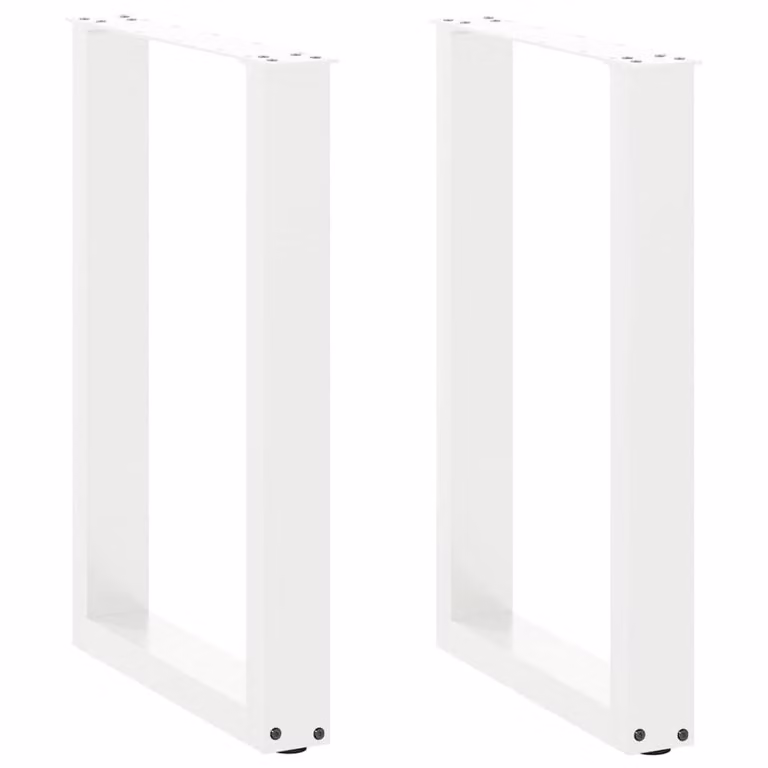 Berkfield Home U-Shaped Steel Coffee Table Legs, 2 Pieces, White, W: 50 cm, H: 72.5 cm