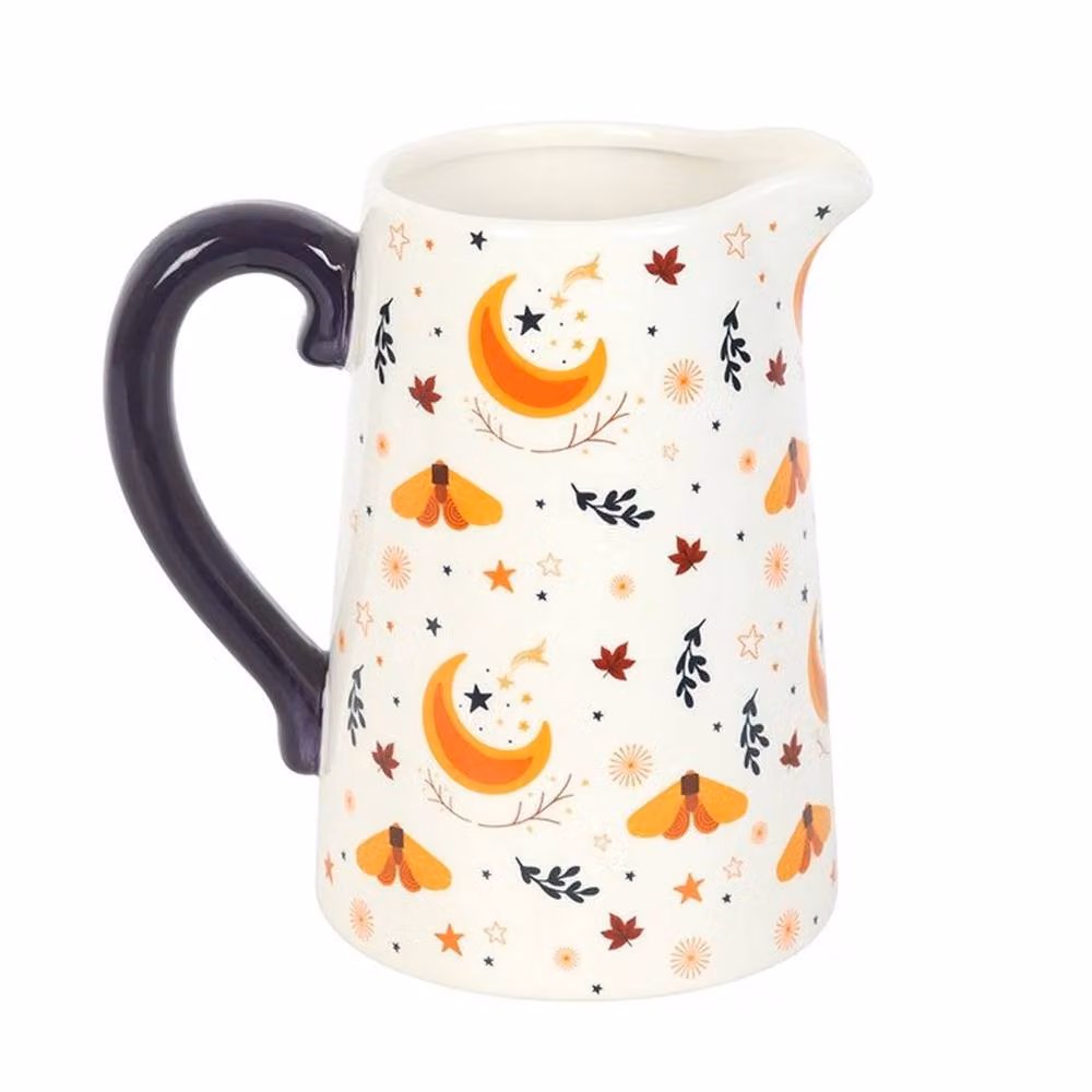 Uniqueful Autumn Magic Harvest Moon Floral Ceramic Flower Jug in White, Gold and Multicolour – 2