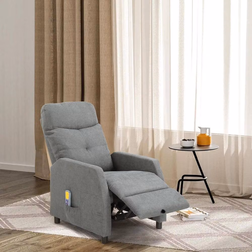 KORVIXA Grey Recliner Massage Sofa with 6-Point Massage and Heating, W/D/H: 100 x 100 x 100 cm – 4