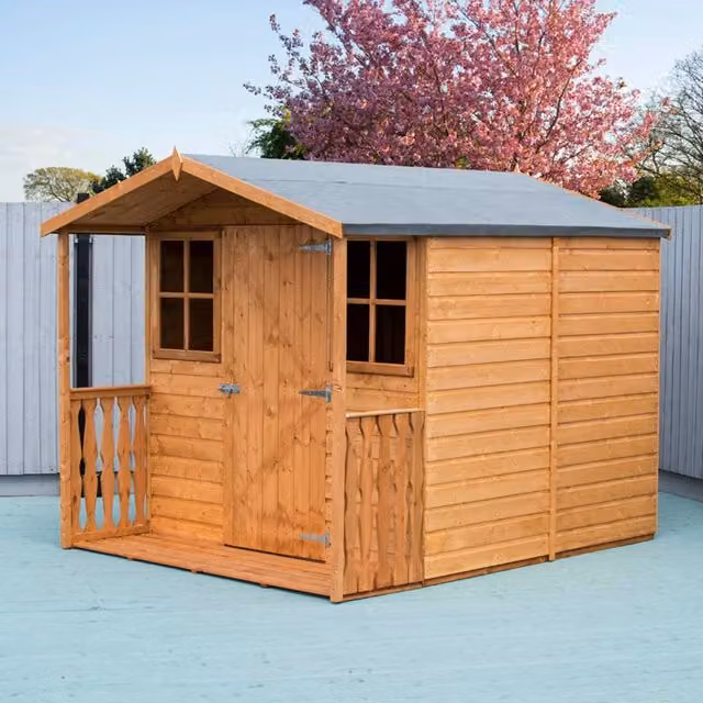 Shires Casita + Verandah Tongue and Groove Garden Shed Workshop in Brown