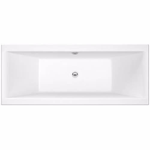 Nuie Asselby Double Ended Rectangular Free Standing Acrylic Bath, White, W/D/H: 180 x 80 x 40 cm – 1
