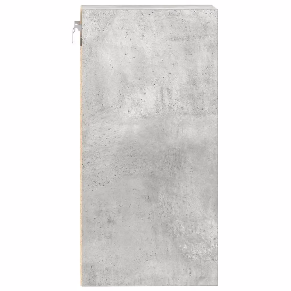 Berkfield Home Wall Mounted Hanging Cabinet in Grey MDF with Hinged Doors and Open Shelf, W/D/H: 40 x 29.5 x 60 cm – 4