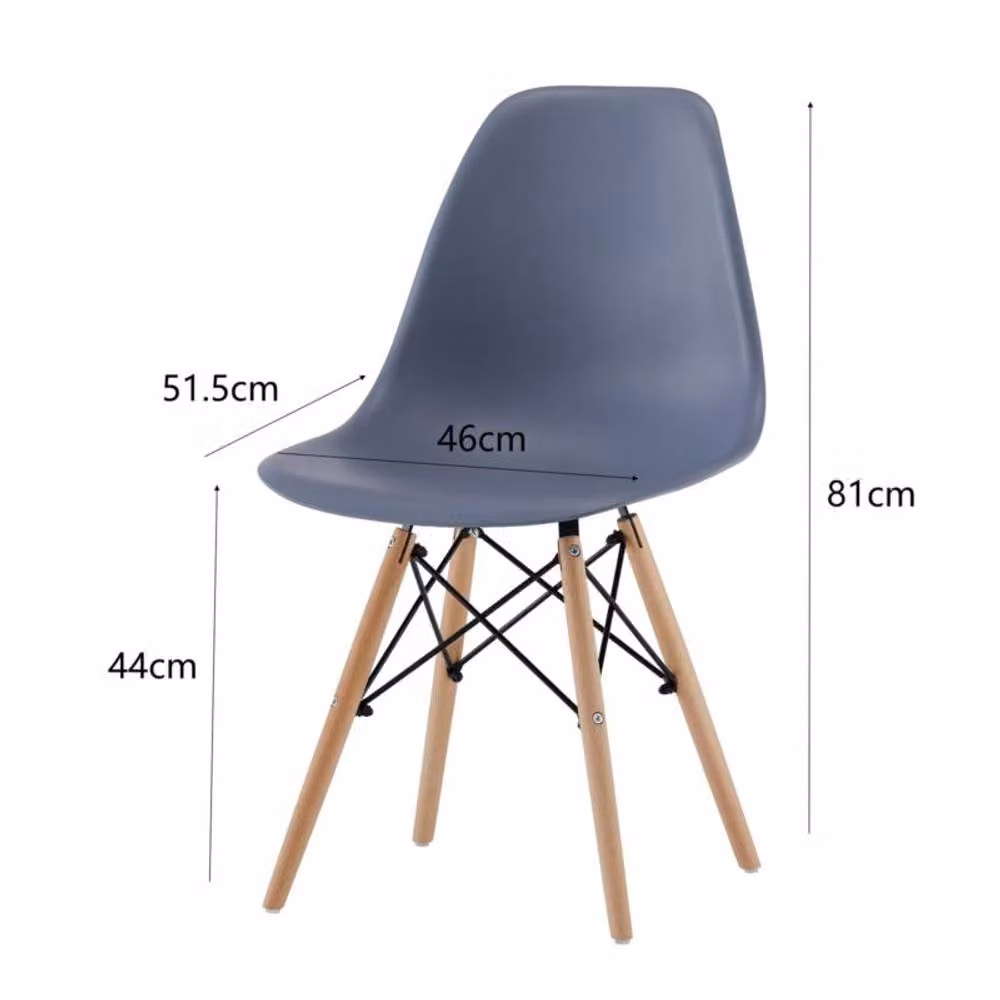 Comfy Living Ltd 5 Piece Dining Set with Oak Wooden Rectangular Table and 4 Grey Chairs with Metal Detailing – 2