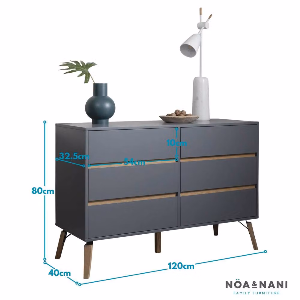 Nöa and Nani Otto 6 Drawer Chest of Drawers in Silk Grey – 4