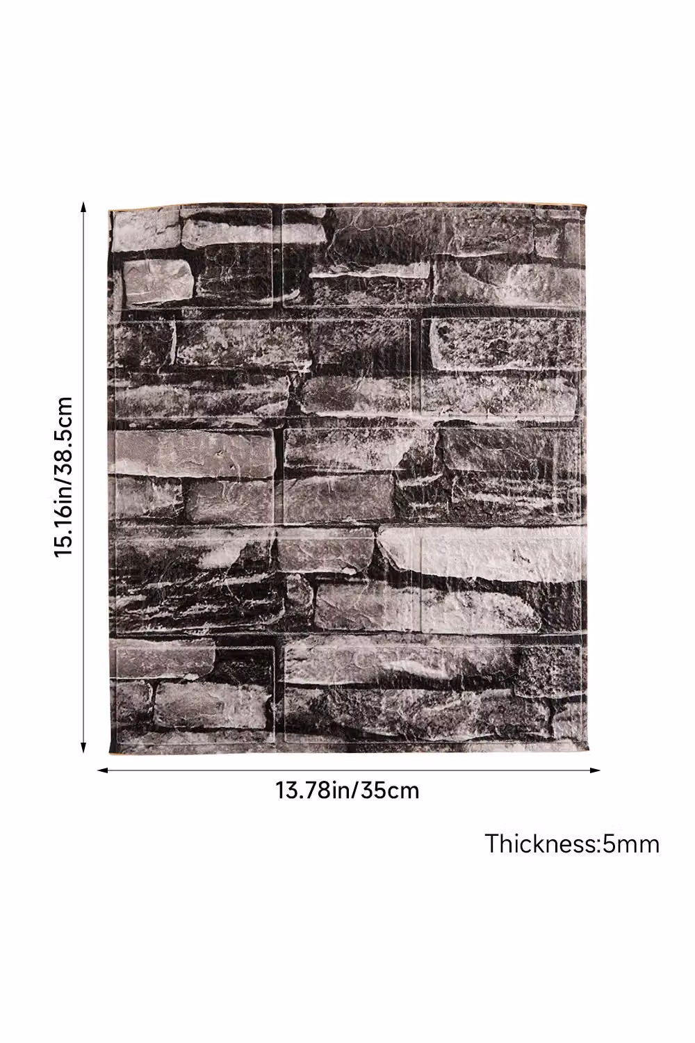 Living and Home 15-Piece Self-Adhesive 3D Brick Effect Wall Panels in Grey Stone Look XPE Foam – 2