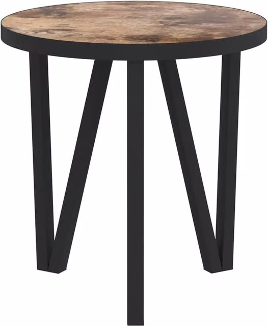 Berkfield Home Round MDF Tea Table in Black, Yellow and Brown, Diameter: 35 cm