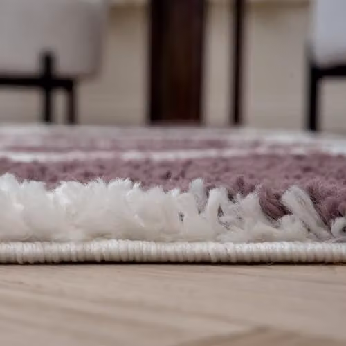 THE RUGS Soft Shaggy Area Rug with Modern Animal Print Design in Purple, W: 200 cm, D: 290 cm – 6