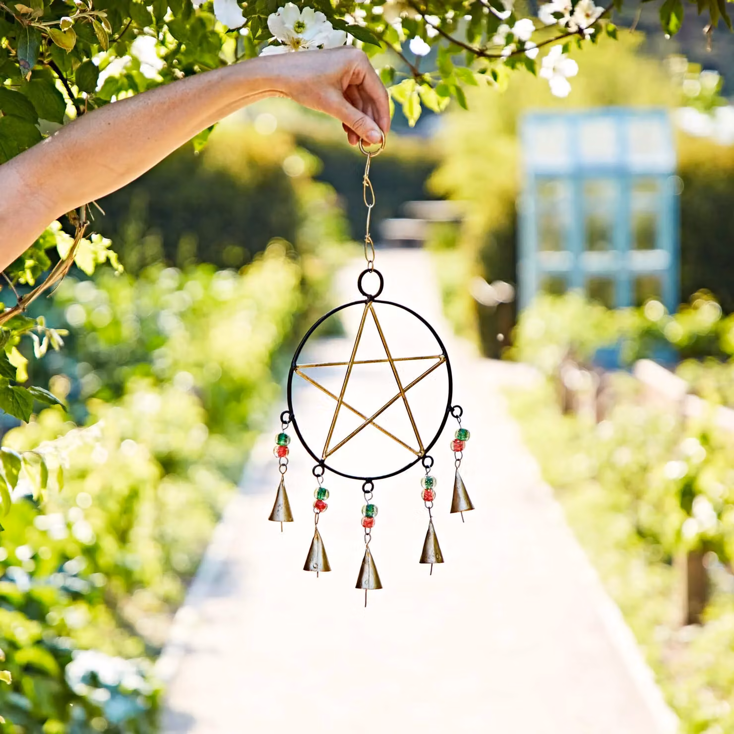 Paper High Star and Bells Wind Chime in Gold and Black – 2