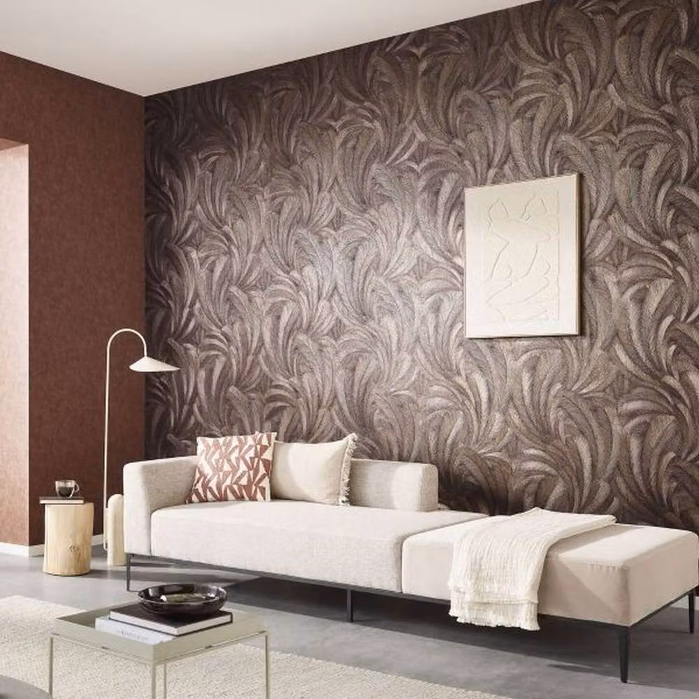 Erismann Ploom Bronze Abstract Modern Vinyl and Paper Wallpaper Roll – 2