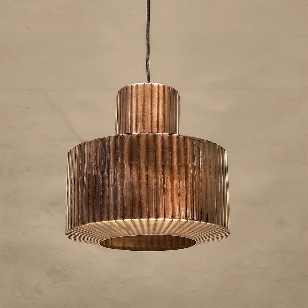 Atkin & Thyme Luisa Cylinder Pendant Light in Bronze, Gold/Brass, Black or Copper