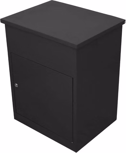 Monstershop Black Steel Free Standing Parcel Post Box W/D/H: 58.0 x 46.0 x 36.0 cm – 1