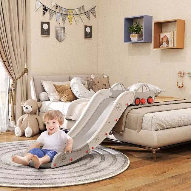 AIYAPLAY Kids Slide for Bed, Grey