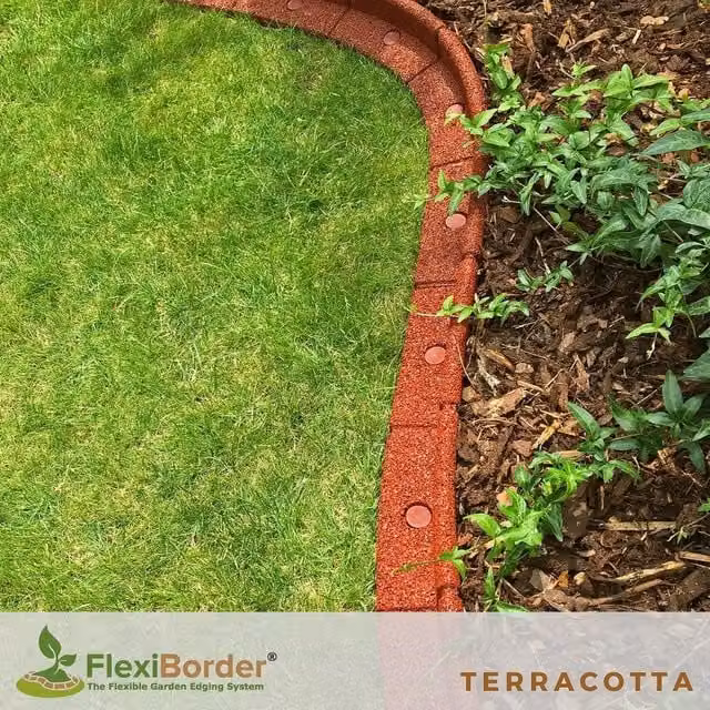 FlexiBorder Flexible Garden Edging, Terracotta, 6 x 1m Length