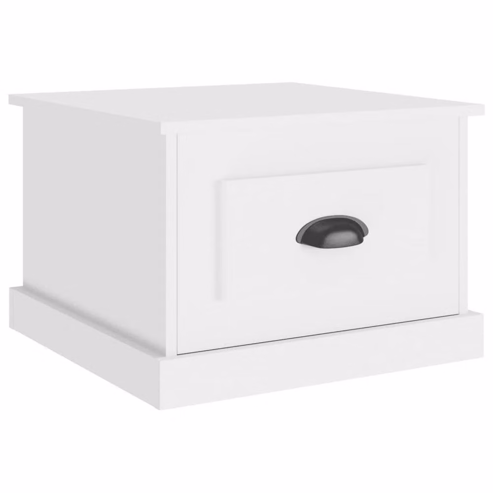 Berkfield Home Decorative White Square Coffee Table in Engineered Wood, W/D/H: 50 x 50 x 35 cm – 2