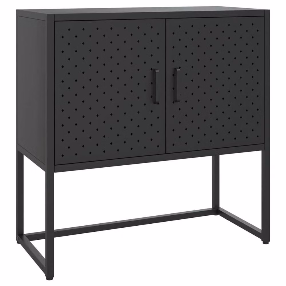 Berkfield Home Matt Black Metal Sideboard W/D/H: 75 x 35 x 75 cm – 2