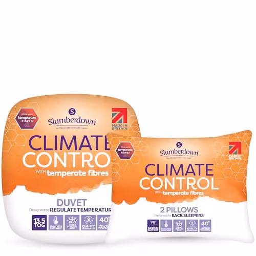 Slumberdown Climate Control King Size Bedding Bundle, 13.5 Tog Winter Duvet and 2 Pillows, White, W: 225 cm, D: 200 cm – 3