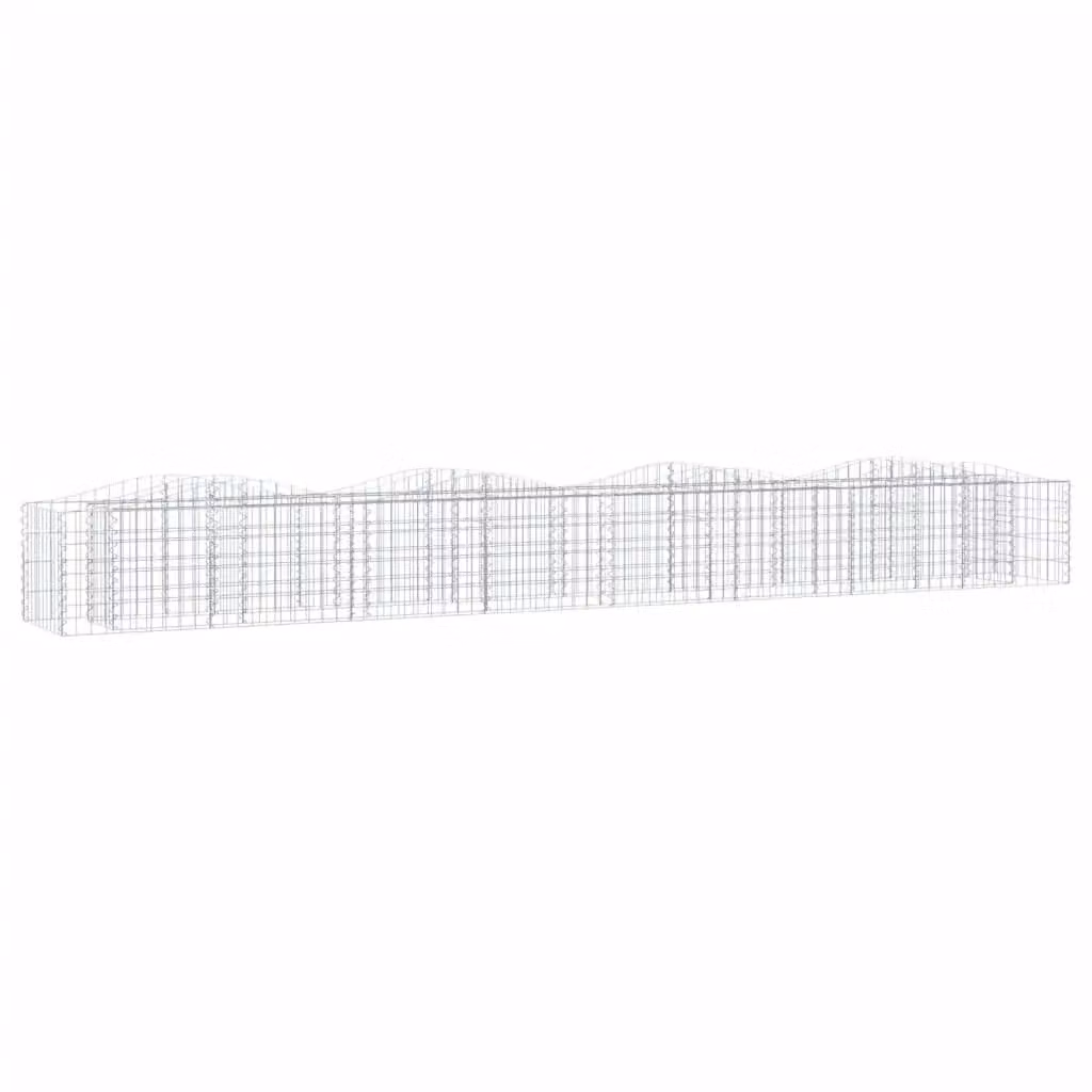 Berkfield Home Arched Gabion Raised Bed in Silver Galvanised Steel, W: 400 cm, D: 50 cm, H: 50 cm – 2