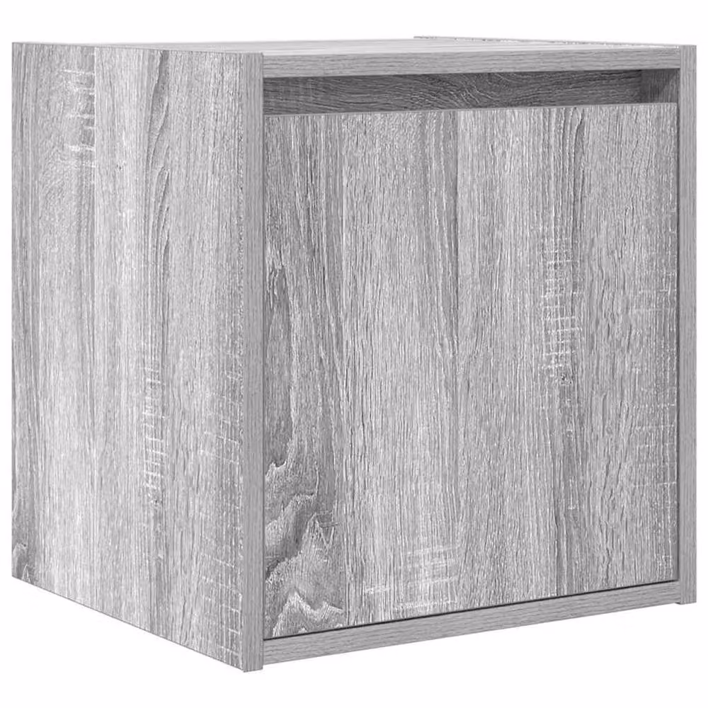 Berkfield Home Set of 2 Wall-Mounted Bedside Cabinets in Grey Sonoma, W/D/H: 38 x 34 x 40 cm – 2