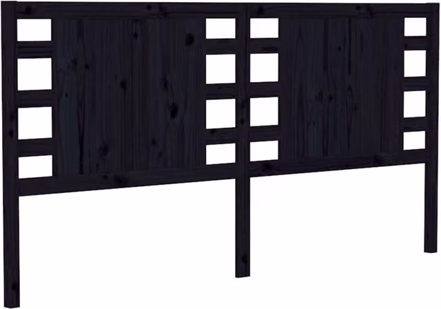 Berkfield Home Black Rustic Solid Pine Wood Headboard, W: 126 cm, D: 4 cm, H: 100 cm