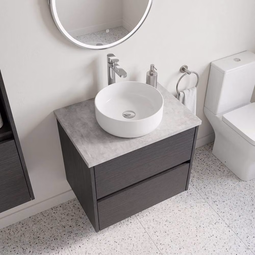 Balterley Chartley 2 Drawer Wall Hung Vanity Unit, Graphite Grey, Width: 60 cm – 2