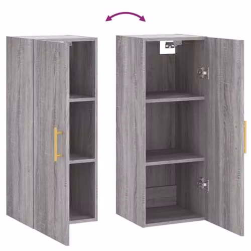 vidaXL Wall Mounted Cabinet in Grey Sonoma, W/D/H: 34.5 x 34.5 x 90 cm – 3