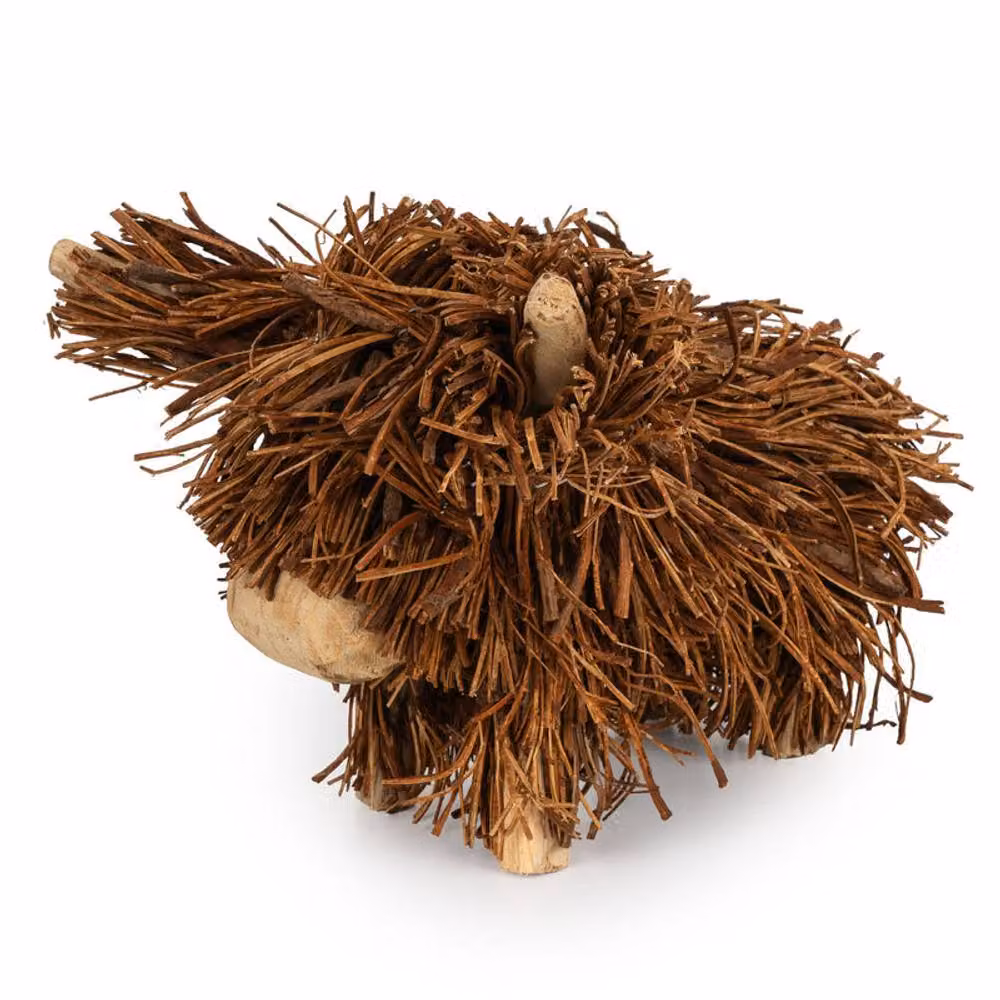 Madison & Mayfair Small Highland Cow Rustic Wood Tabletop Ornament in Brown, W/D/H: 20.0 x 29.0 x 29.0 cm – 3