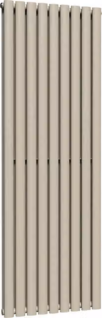Lux Heat Oval Coloured Vertical Radiator in Moon Dust Grey/Beige, H: 160 cm, W: 54 cm
