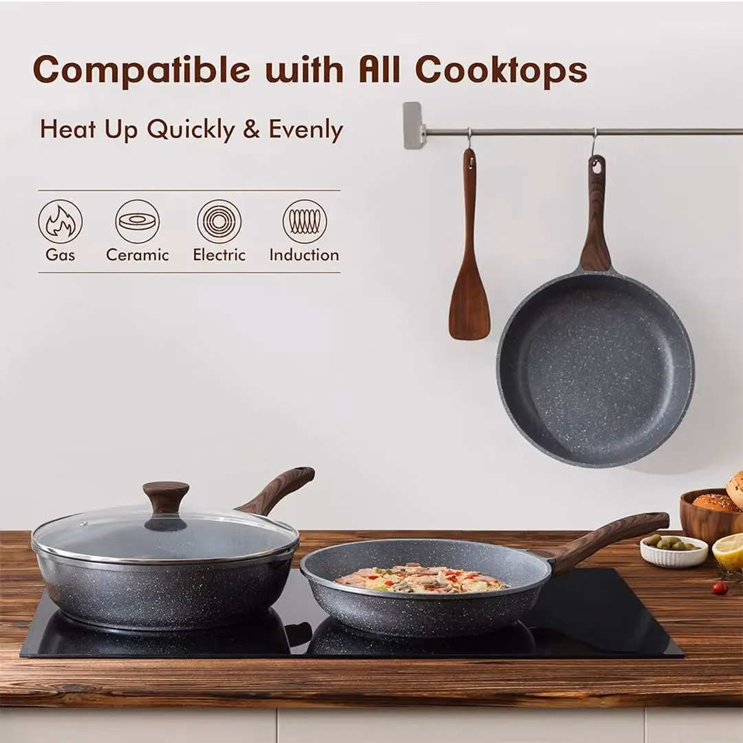 SPETLEK Black Non Stick Ceramic Granite Marble Coated Frying Pan – 5