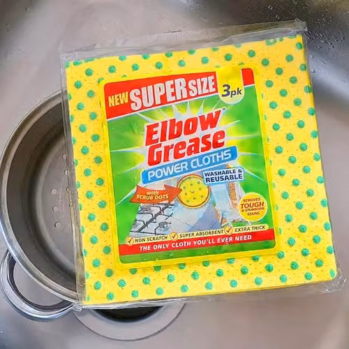 Elbow Grease Super Size Power Cloths with Scrub Dots, Yellow, 3 Pack – 2