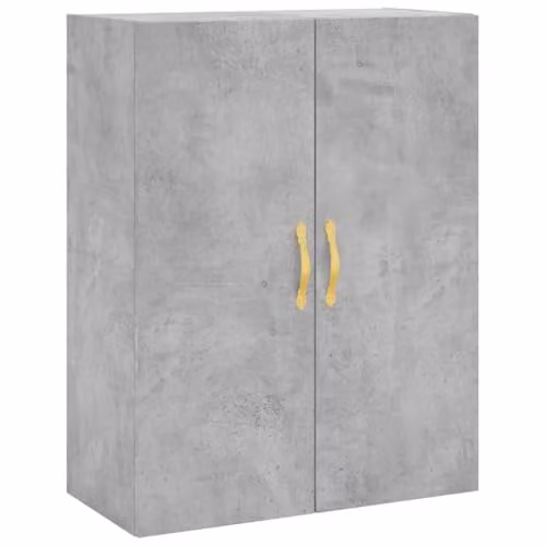 vidaXL Modern Wall Mounted Storage Cabinet in Concrete Grey with Hinged Doors and Internal Shelves – 1