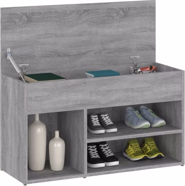 Berkfield Home Grey Sonoma Shoe Bench W/D/H: 80 x 30 x 45 cm