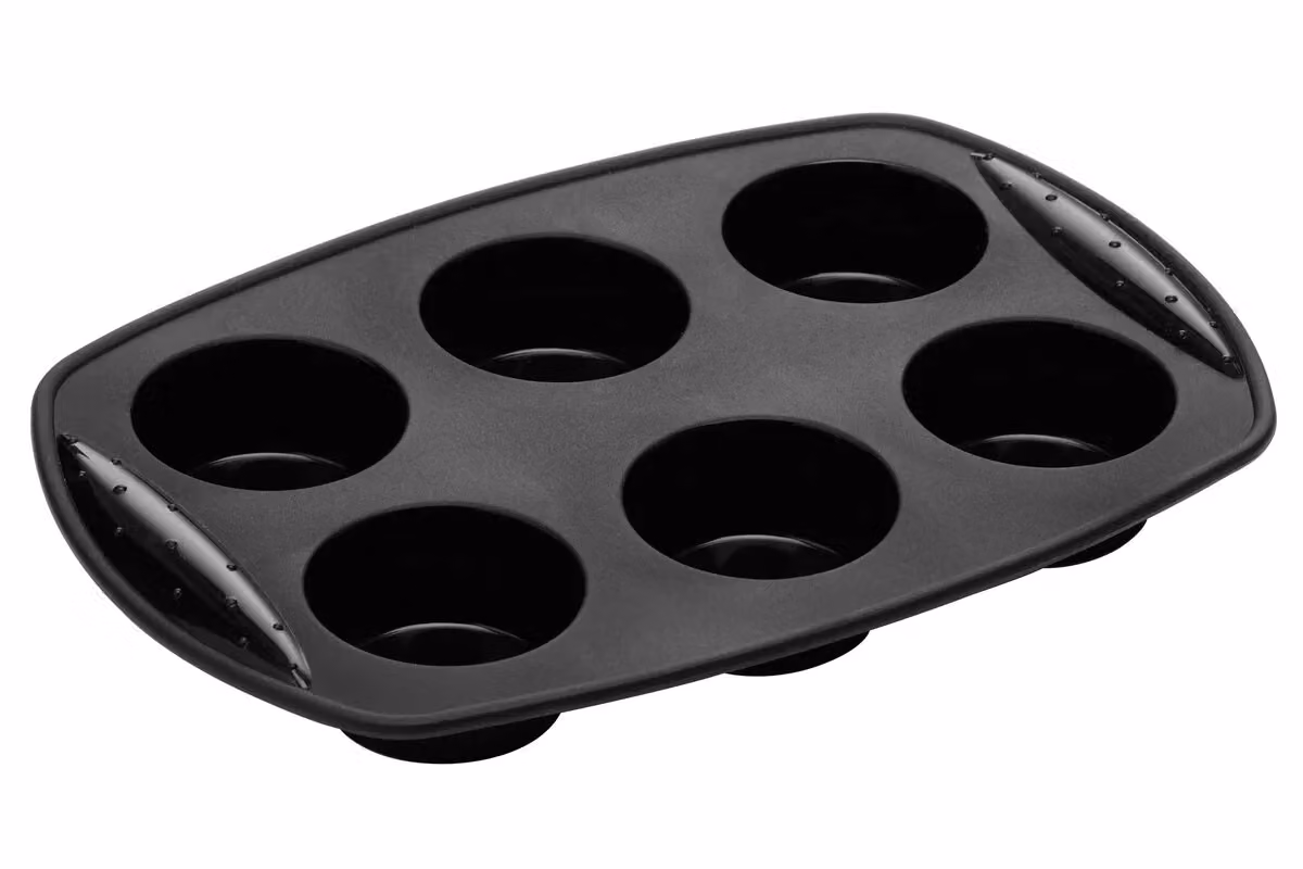 Orsina Black Silicone 6 Cup Round Muffin Mould – 4