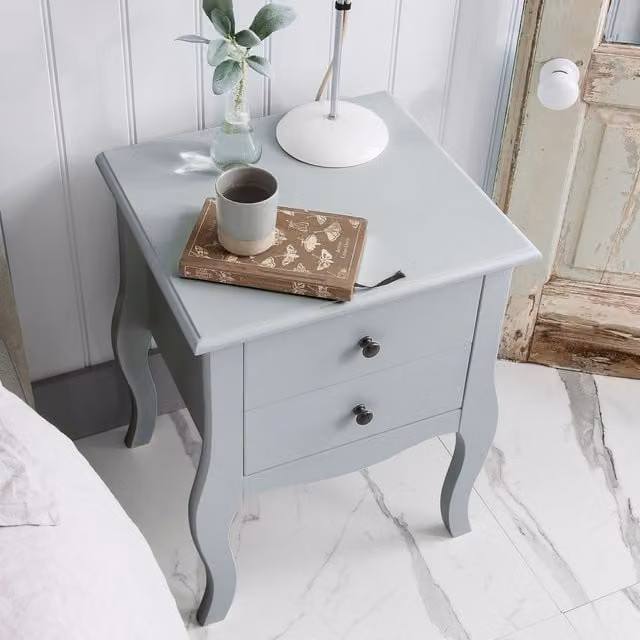 Noa and Nani Modern Grey Side Table Chest with 2 Drawers