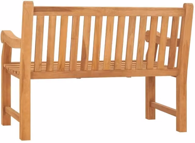 Berkfield Home Durable Solid Teak Wood Garden Bench in Brown, W: 114 cm, D: 69 cm, H: 92 cm