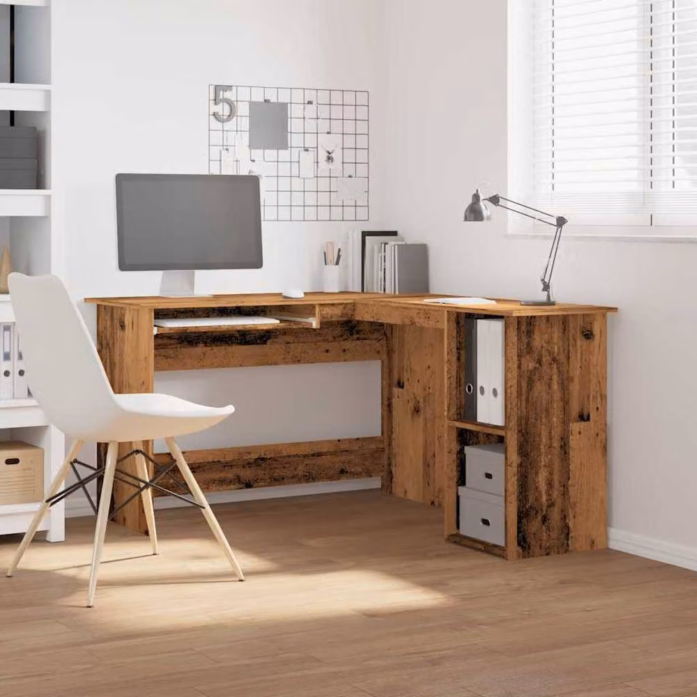 Berkfield Home Modern Corner Desk in Brown, Engineered Wood, W/D/H: 120 x 140 x 75 cm – 3