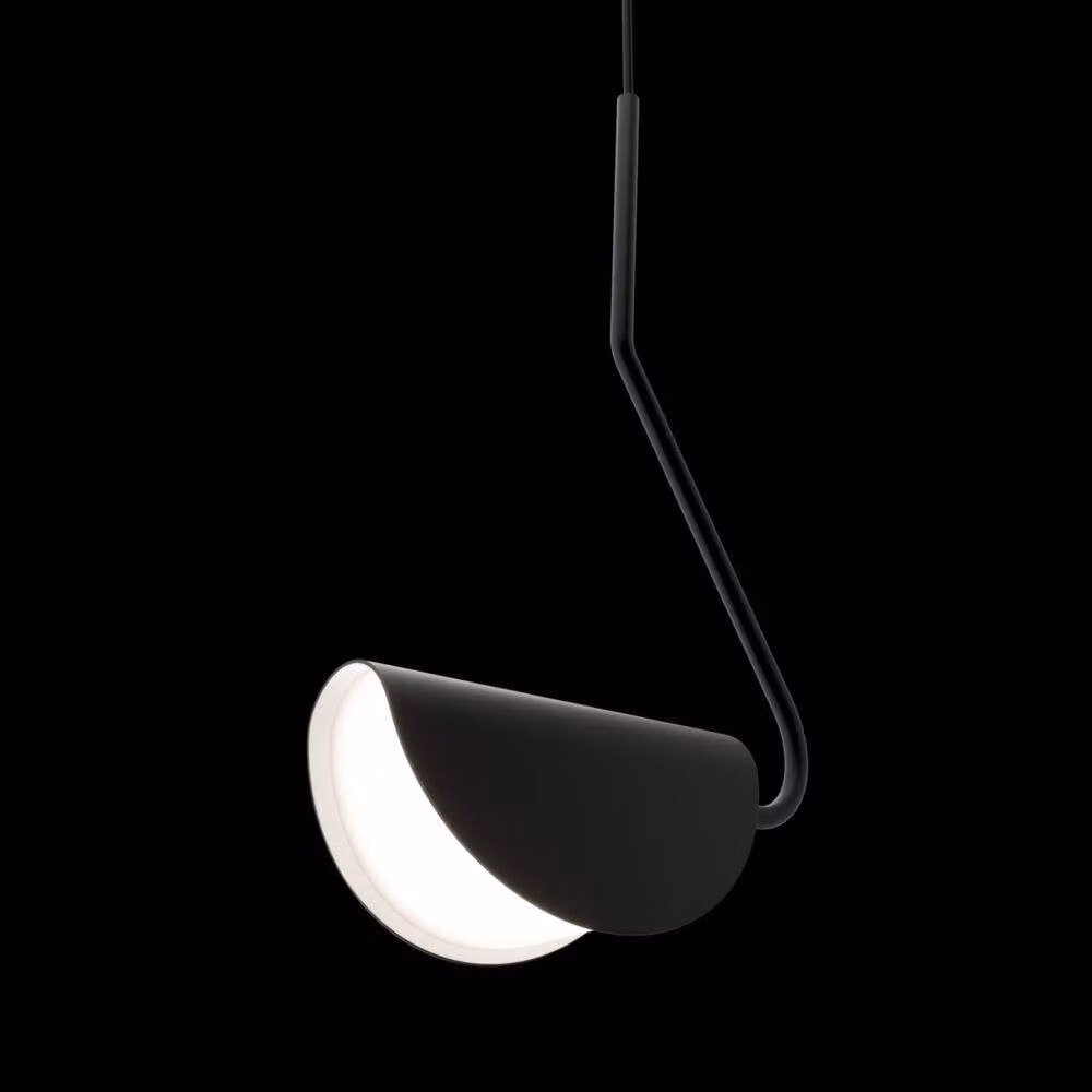 Netlighting Mollis Modern Height Adjustable Pendant Ceiling Light with Black Acrylic Dome Shade – 2