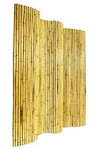 Primrose Natural Thick Bamboo Privacy Screening Roll in White and Brown, W/H: 180 x 190 cm