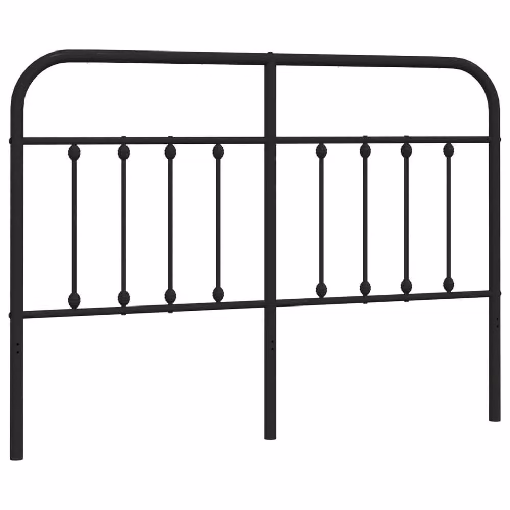 Berkfield Home Classic Metal Headboard in Black, Width: 135 cm – 2