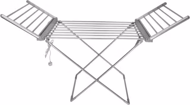 Alivio Silver Metal Electric Foldable Heated Indoor Dryer Rack
