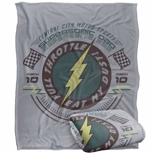 LOGOVISION Justice League The Flash Supersonic Dad Super Soft Fleece Throw Blanket, Multicolour, W/H: 127 x 152.4 cm