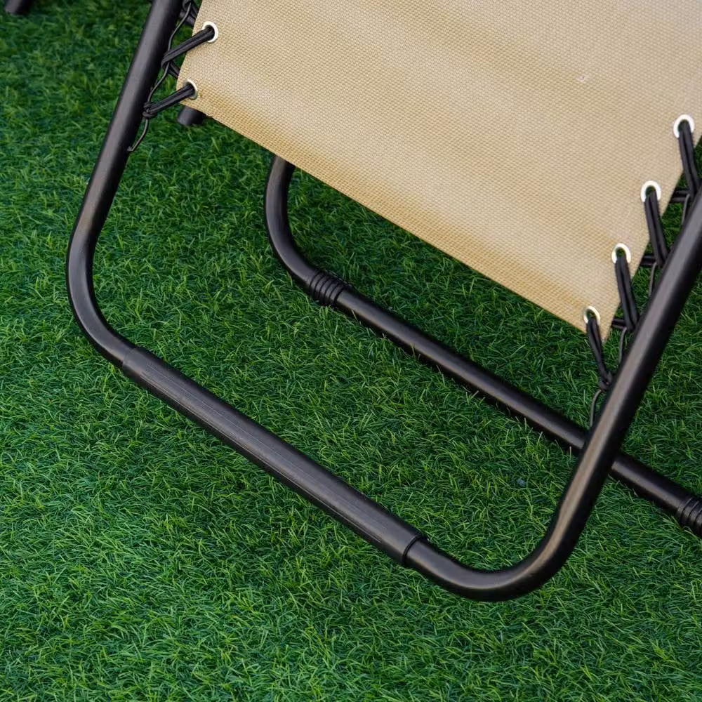 STILVORA Sun Lounger Set in Beige with Adjustable Headrest and Cup Holders – 7