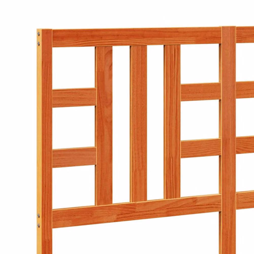 Berkfield Home Solid Wood Pine Headboard in Wax Brown, 135 cm – 3