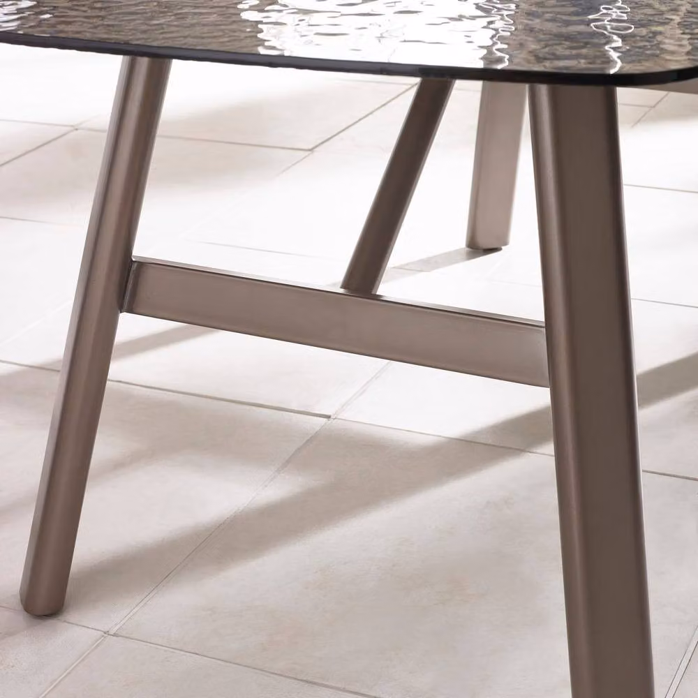 Cheshire Premium Lorenza 200cm Rectangular Smoked Bubble Glass Dining Table in Grey – 3