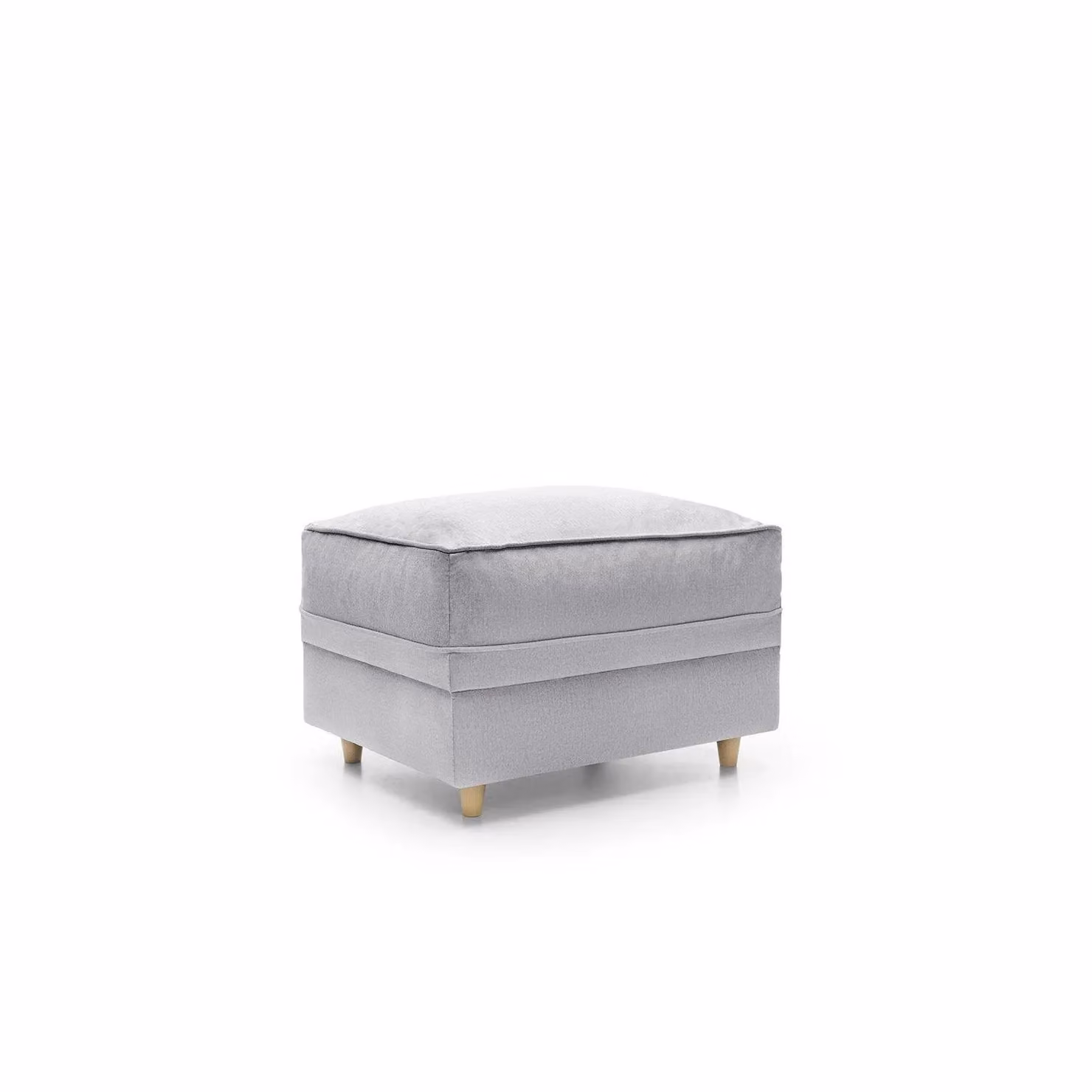 Abakus Direct Chicago Spill-Proof Velvet Footstool in Light Grey, W/D/H: 60 x 50 x 41 cm – 2