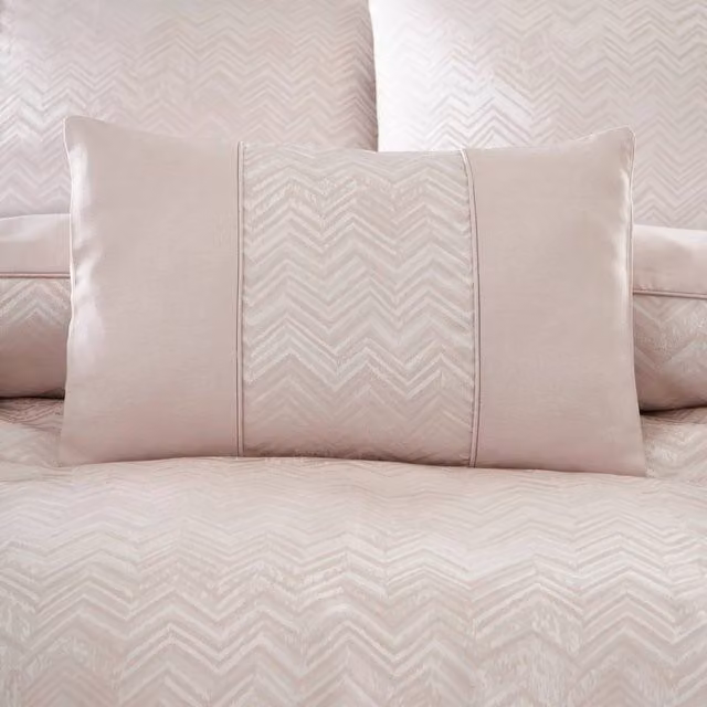 Portfolio Home Antibes Chevron Waves Pink Rectangular Filled Boudoir Cushion W/H: 50 x 32 cm